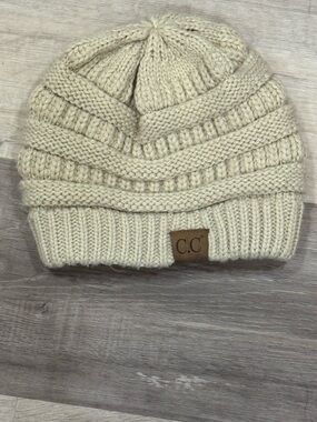 C.C Kids Cream Cable Knit Beanie